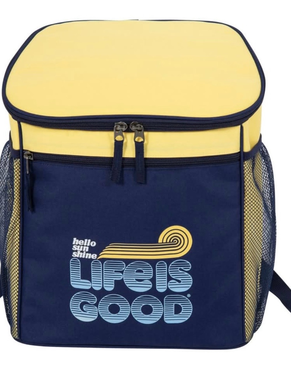 Life Is Good Navy and Yellow Insulated Cooler Tote